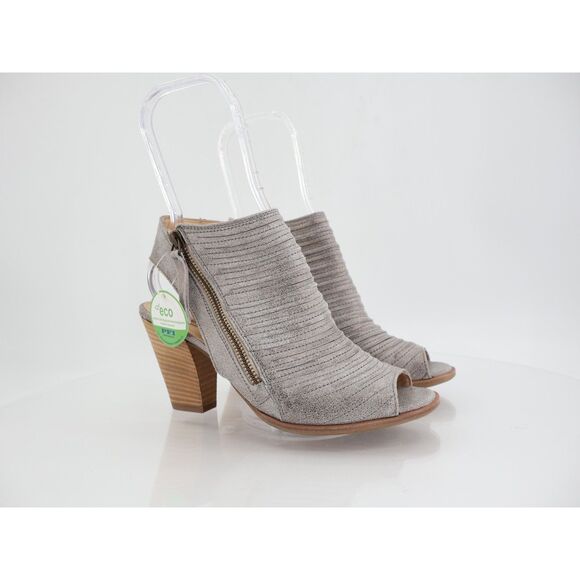 Paul Green Cayanne Gray Shimmer Peep Open Toe Sandal Heel Bootie Sz 4.5 UK 7 US - Picture 1 of 13